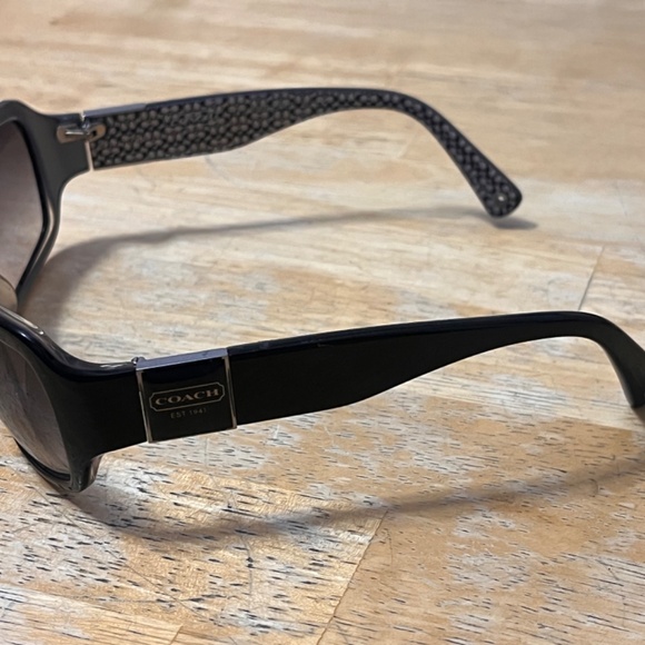 Coach Women’s Black Sunglasses White Monogram Inside - Picture 4 of 8